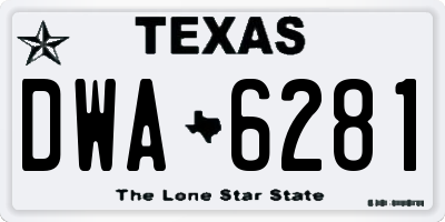 TX license plate DWA6281
