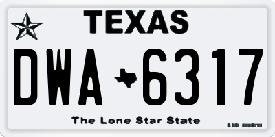 TX license plate DWA6317