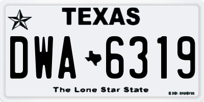 TX license plate DWA6319