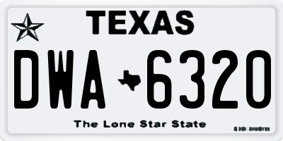 TX license plate DWA6320