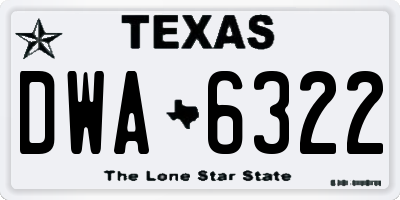 TX license plate DWA6322
