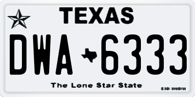 TX license plate DWA6333