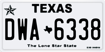 TX license plate DWA6338