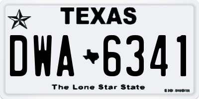 TX license plate DWA6341