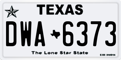 TX license plate DWA6373