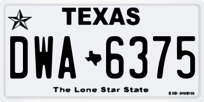 TX license plate DWA6375