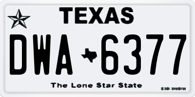 TX license plate DWA6377