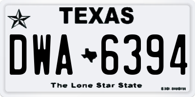 TX license plate DWA6394