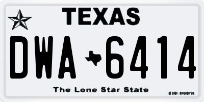 TX license plate DWA6414