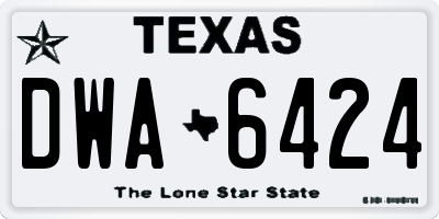 TX license plate DWA6424