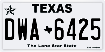 TX license plate DWA6425