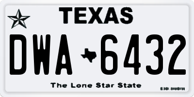 TX license plate DWA6432