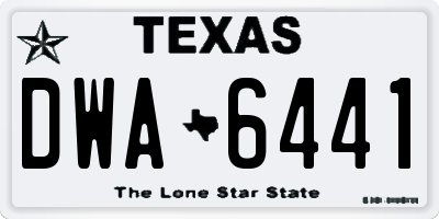 TX license plate DWA6441