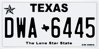 TX license plate DWA6445
