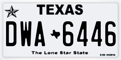 TX license plate DWA6446