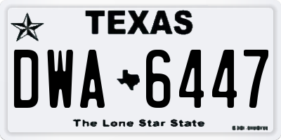 TX license plate DWA6447