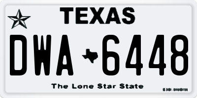 TX license plate DWA6448