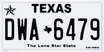 TX license plate DWA6479
