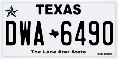 TX license plate DWA6490