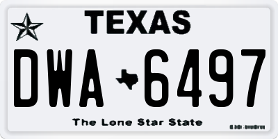 TX license plate DWA6497