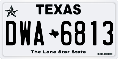 TX license plate DWA6813