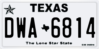 TX license plate DWA6814