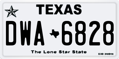 TX license plate DWA6828