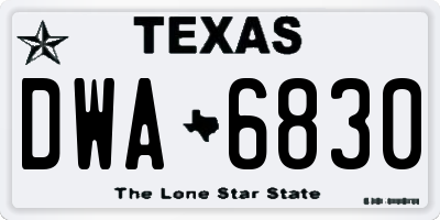 TX license plate DWA6830