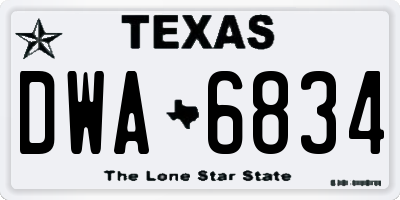 TX license plate DWA6834