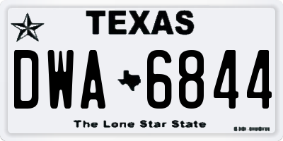 TX license plate DWA6844
