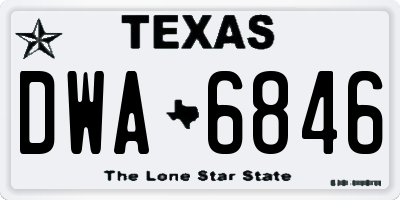 TX license plate DWA6846