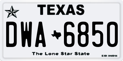 TX license plate DWA6850