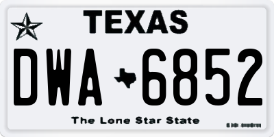 TX license plate DWA6852