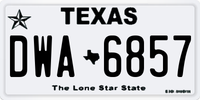 TX license plate DWA6857