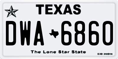 TX license plate DWA6860