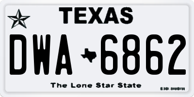 TX license plate DWA6862