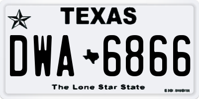 TX license plate DWA6866