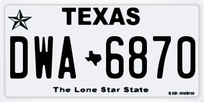 TX license plate DWA6870