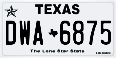TX license plate DWA6875