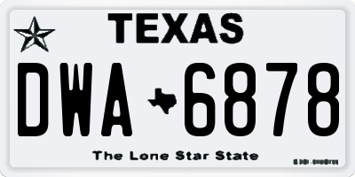 TX license plate DWA6878