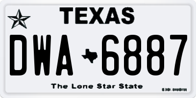 TX license plate DWA6887