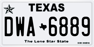 TX license plate DWA6889