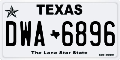 TX license plate DWA6896