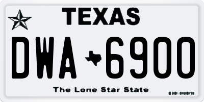 TX license plate DWA6900