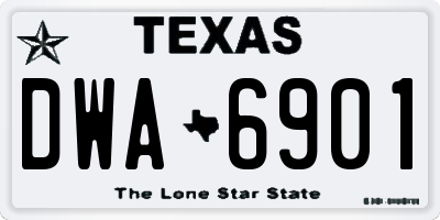 TX license plate DWA6901