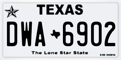 TX license plate DWA6902
