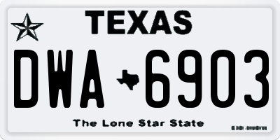 TX license plate DWA6903