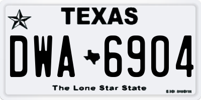 TX license plate DWA6904