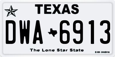 TX license plate DWA6913