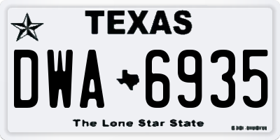 TX license plate DWA6935